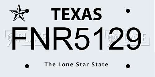 FNR5129 Texas License Plate