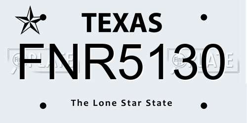 FNR5130 Texas License Plate
