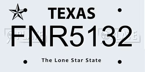 FNR5132 Texas License Plate