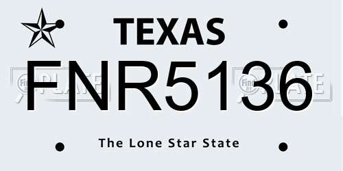 FNR5136 Texas License Plate