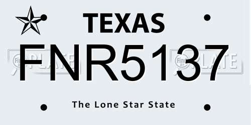 FNR5137 Texas License Plate