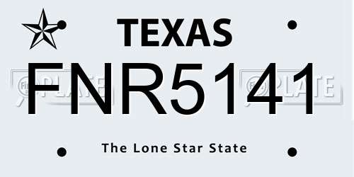 FNR5141 Texas License Plate