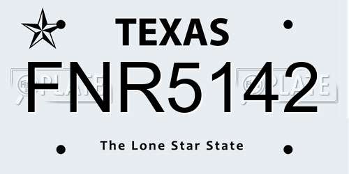 FNR5142 Texas License Plate