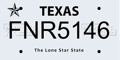 FNR5146 Texas License Plate