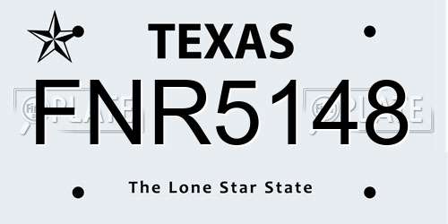 FNR5148 Texas License Plate