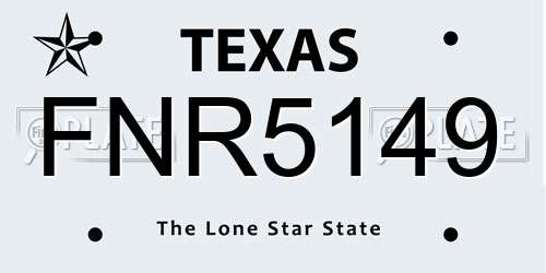 FNR5149 Texas License Plate