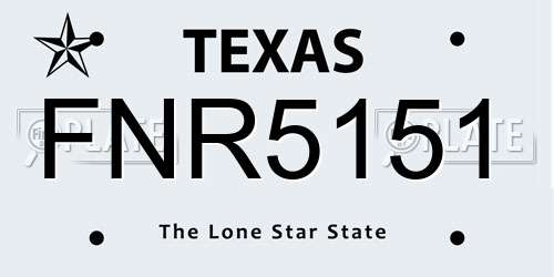 FNR5151 Texas License Plate