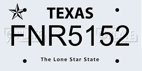 FNR5152 Texas License Plate
