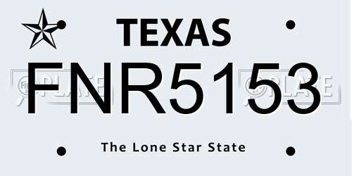 FNR5153 Texas License Plate