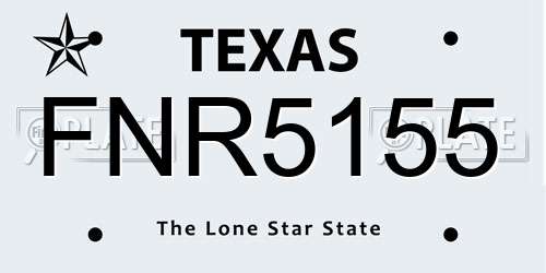 FNR5155 Texas License Plate