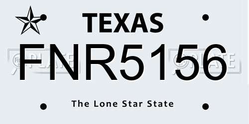 FNR5156 Texas License Plate