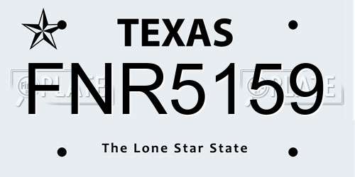 FNR5159 Texas License Plate