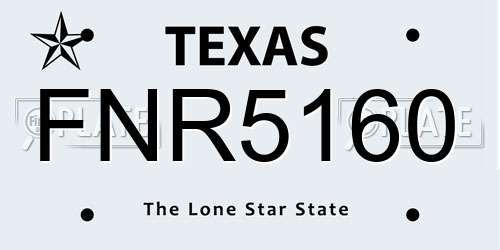 FNR5160 Texas License Plate