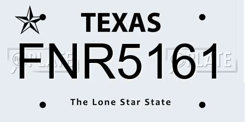 FNR5161 Texas License Plate
