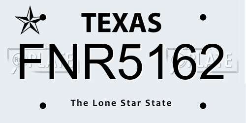 FNR5162 Texas License Plate