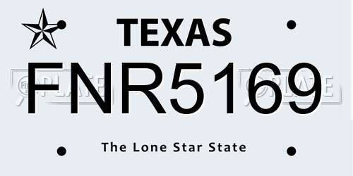 FNR5169 Texas License Plate