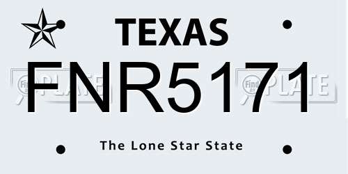 FNR5171 Texas License Plate