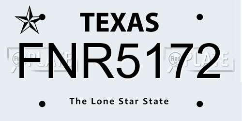 FNR5172 Texas License Plate