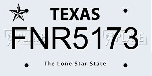 FNR5173 Texas License Plate
