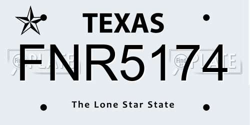 FNR5174 Texas License Plate
