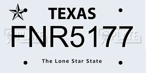 FNR5177 Texas License Plate