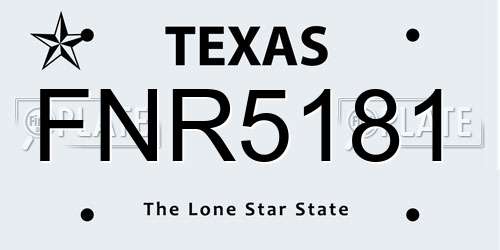 FNR5181 Texas License Plate