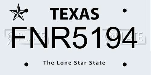 FNR5194 Texas License Plate