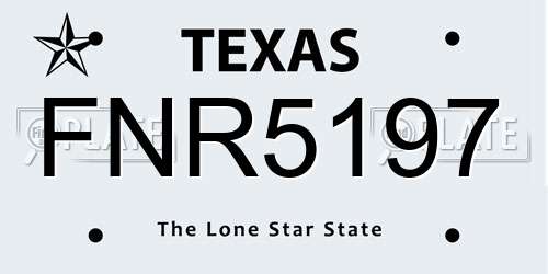 FNR5197 Texas License Plate
