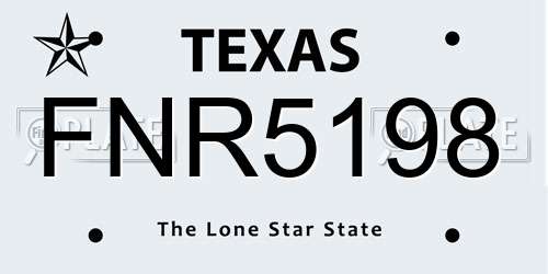 FNR5198 Texas License Plate