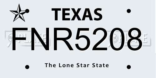 FNR5208 Texas License Plate