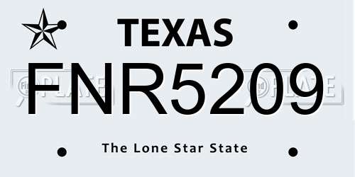 FNR5209 Texas License Plate