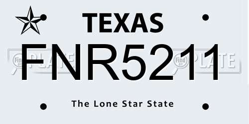 FNR5211 Texas License Plate