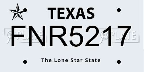 FNR5217 Texas License Plate