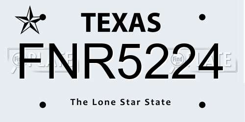 FNR5224 Texas License Plate