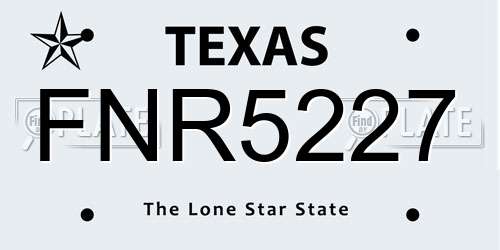 FNR5227 Texas License Plate