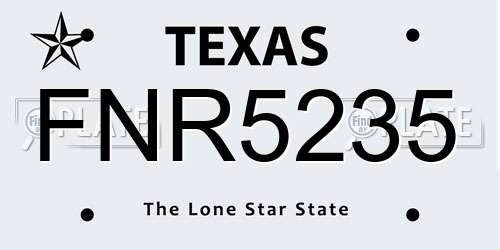 FNR5235 Texas License Plate