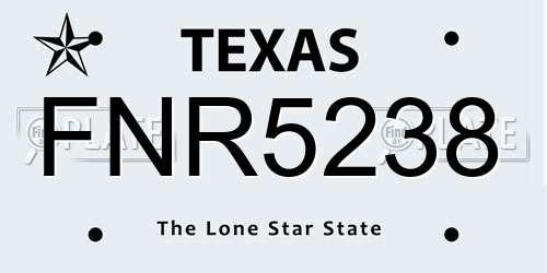FNR5238 Texas License Plate