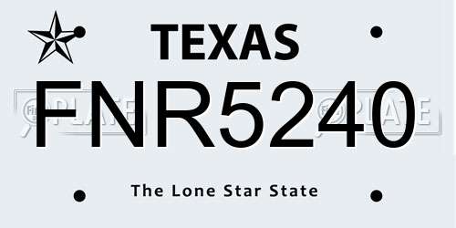 FNR5240 Texas License Plate