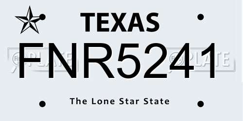 FNR5241 Texas License Plate