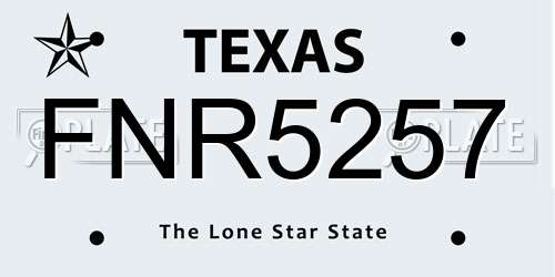 FNR5257 Texas License Plate