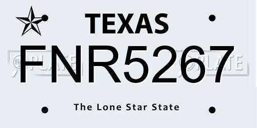 FNR5267 Texas License Plate