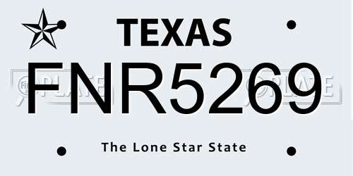 FNR5269 Texas License Plate
