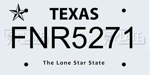 FNR5271 Texas License Plate