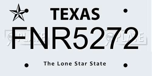 FNR5272 Texas License Plate