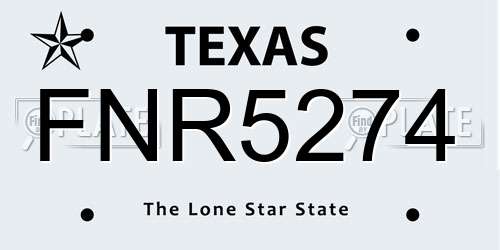 FNR5274 Texas License Plate