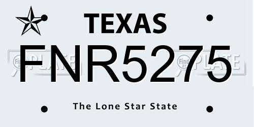 FNR5275 Texas License Plate