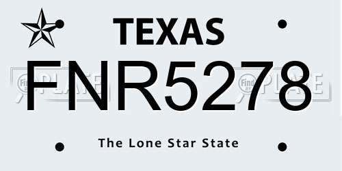 FNR5278 Texas License Plate