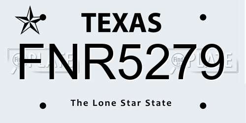 FNR5279 Texas License Plate