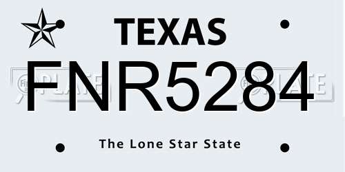 FNR5284 Texas License Plate