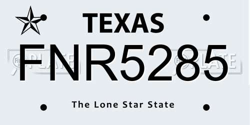 FNR5285 Texas License Plate